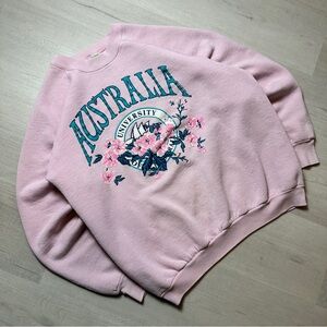 90s Australia University Floral Crewneck Sweatshirt